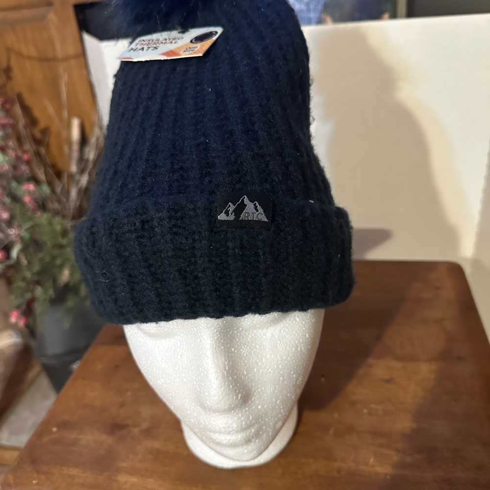 Navy Blue Knit Beanie Hat